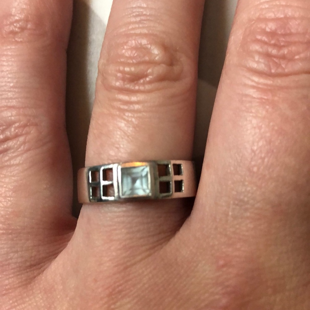 Sterling silver & aquamarine ring